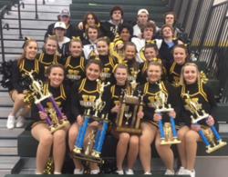 The Vianney Golden Griffin Hockey Cheer Squad 2017-2018 Celebrates the Big Win!